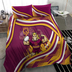 Brisbane Broncos Rugby Mascot Bedding Set Fierce Athlete Graphic in Sports Style