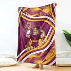 Brisbane Broncos Rugby Mascot Blanket Fierce Athlete Graphic in Sports Style