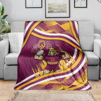 Brisbane Broncos Rugby Mascot Blanket Fierce Athlete Graphic in Sports Style