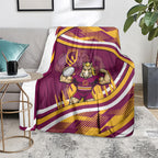Brisbane Broncos Rugby Mascot Blanket Fierce Athlete Graphic in Sports Style