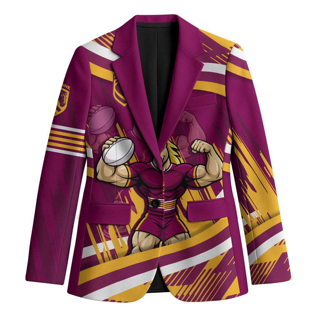 Brisbane Broncos Rugby Mascot Blazer Fierce Athlete Graphic in Sports Style