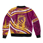 Brisbane Broncos Rugby Mascot Bomber Jacket Fierce Athlete Graphic in Sports Style