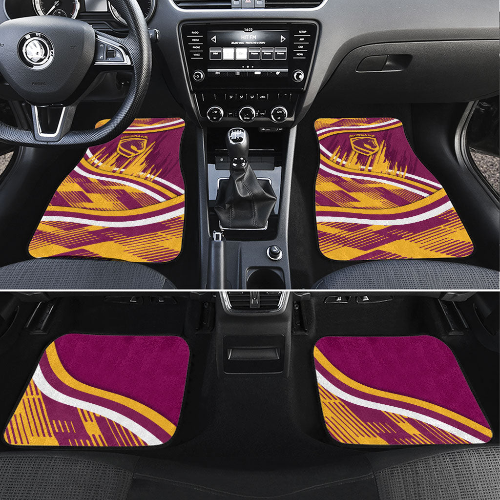 Brisbane Broncos Rugby Mascot Car Mats Fierce Athlete Graphic in Sports Style