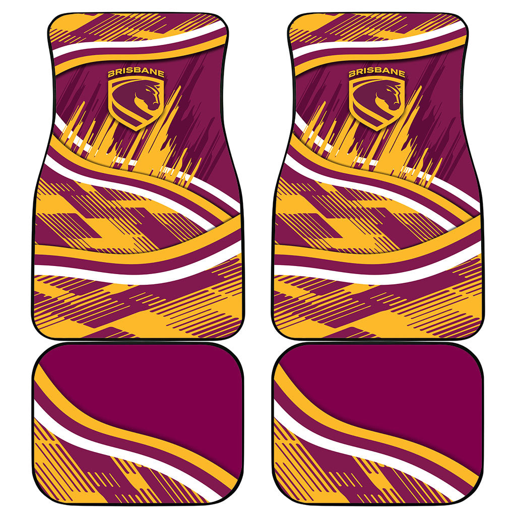Brisbane Broncos Rugby Mascot Car Mats Fierce Athlete Graphic in Sports Style