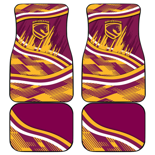 Brisbane Broncos Rugby Mascot Car Mats Fierce Athlete Graphic in Sports Style