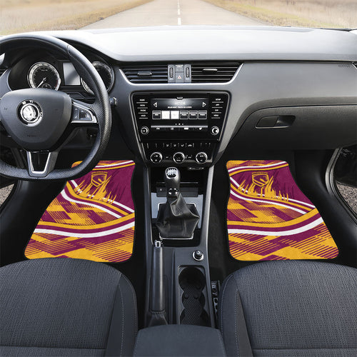 Brisbane Broncos Rugby Mascot Car Mats Fierce Athlete Graphic in Sports Style