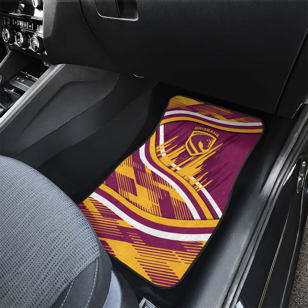 Brisbane Broncos Rugby Mascot Car Mats Fierce Athlete Graphic in Sports Style