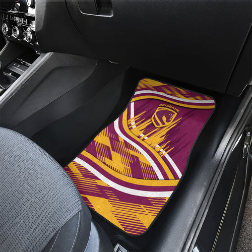 Brisbane Broncos Rugby Mascot Car Mats Fierce Athlete Graphic in Sports Style