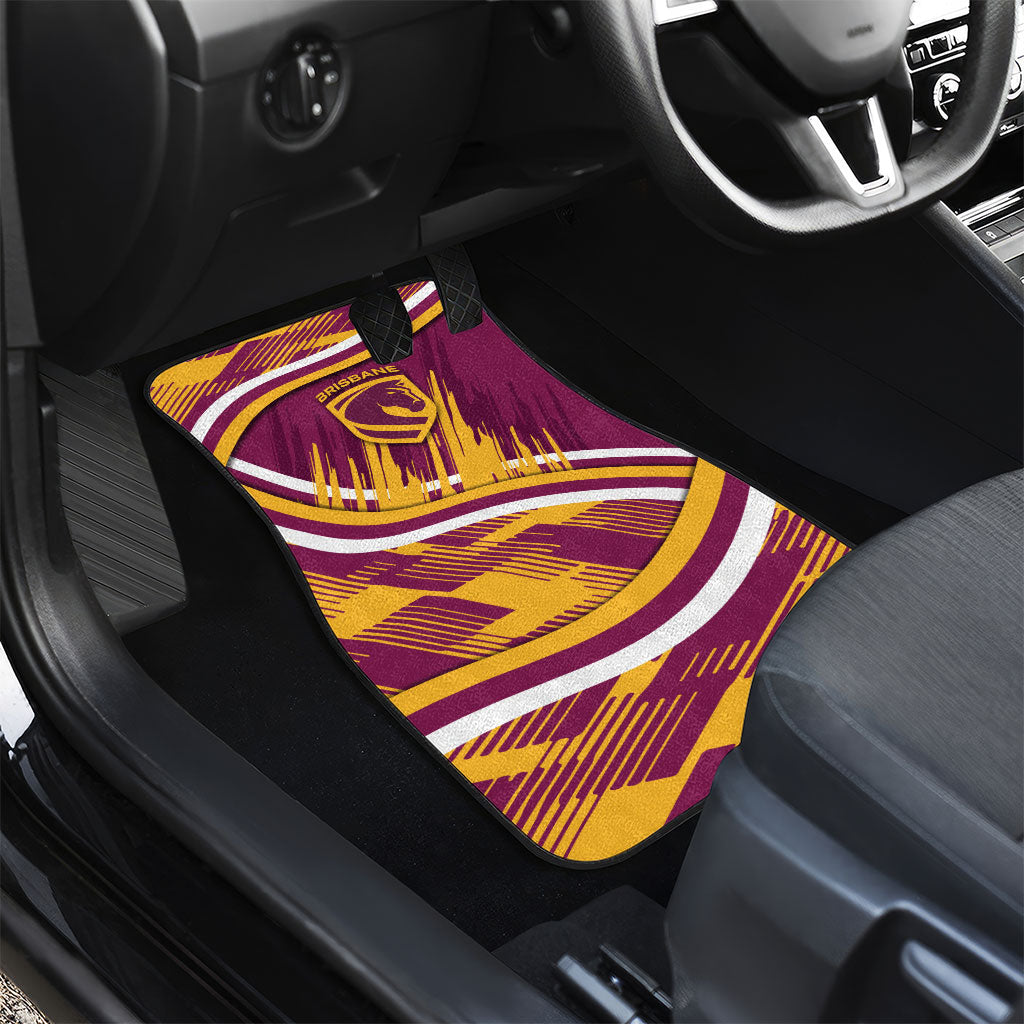 Brisbane Broncos Rugby Mascot Car Mats Fierce Athlete Graphic in Sports Style