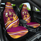 Brisbane Broncos Rugby Mascot Car Seat Cover Fierce Athlete Graphic in Sports Style