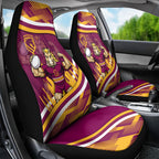 Brisbane Broncos Rugby Mascot Car Seat Cover Fierce Athlete Graphic in Sports Style