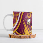 Brisbane Broncos Rugby Mascot Ceramic Mug Fierce Athlete Graphic in Sports Style