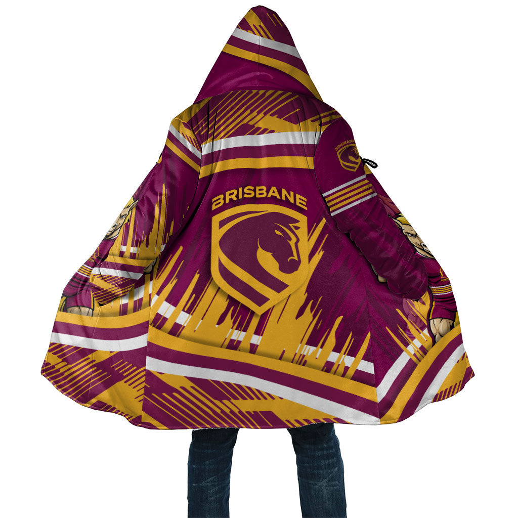 Brisbane Broncos Rugby Mascot Cloak Fierce Athlete Graphic in Sports Style