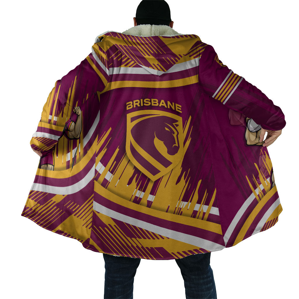 Brisbane Broncos Rugby Mascot Cloak Fierce Athlete Graphic in Sports Style