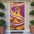 Brisbane Broncos Rugby Mascot Door Cover Fierce Athlete Graphic in Sports Style