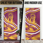 Brisbane Broncos Rugby Mascot Door Cover Fierce Athlete Graphic in Sports Style