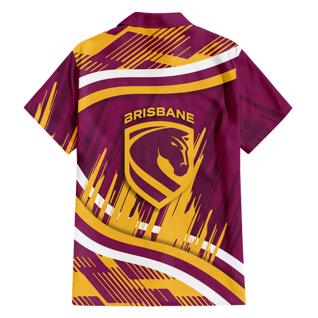 Brisbane Broncos Rugby Mascot Family Matching Long Sleeve Bodycon Dress and Hawaiian Shirt Fierce Athlete Graphic in Sports Style