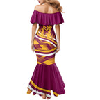 Brisbane Broncos Rugby Mascot Family Matching Mermaid Dress and Hawaiian Shirt Fierce Athlete Graphic in Sports Style