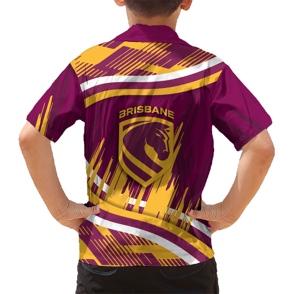 Brisbane Broncos Rugby Mascot Family Matching Tank Maxi Dress and Hawaiian Shirt Fierce Athlete Graphic in Sports Style