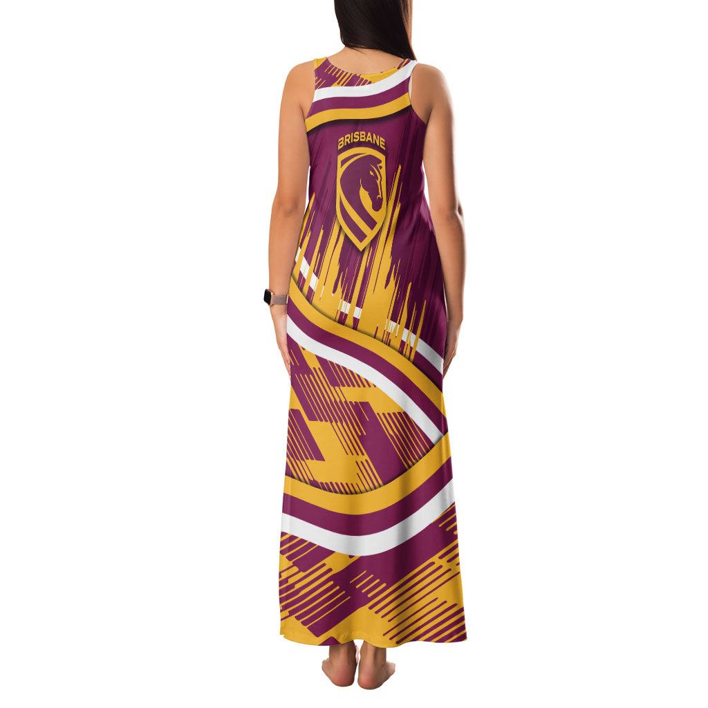 Brisbane Broncos Rugby Mascot Family Matching Tank Maxi Dress and Hawaiian Shirt Fierce Athlete Graphic in Sports Style