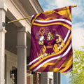 Brisbane Broncos Rugby Mascot Garden Flag Fierce Athlete Graphic in Sports Style