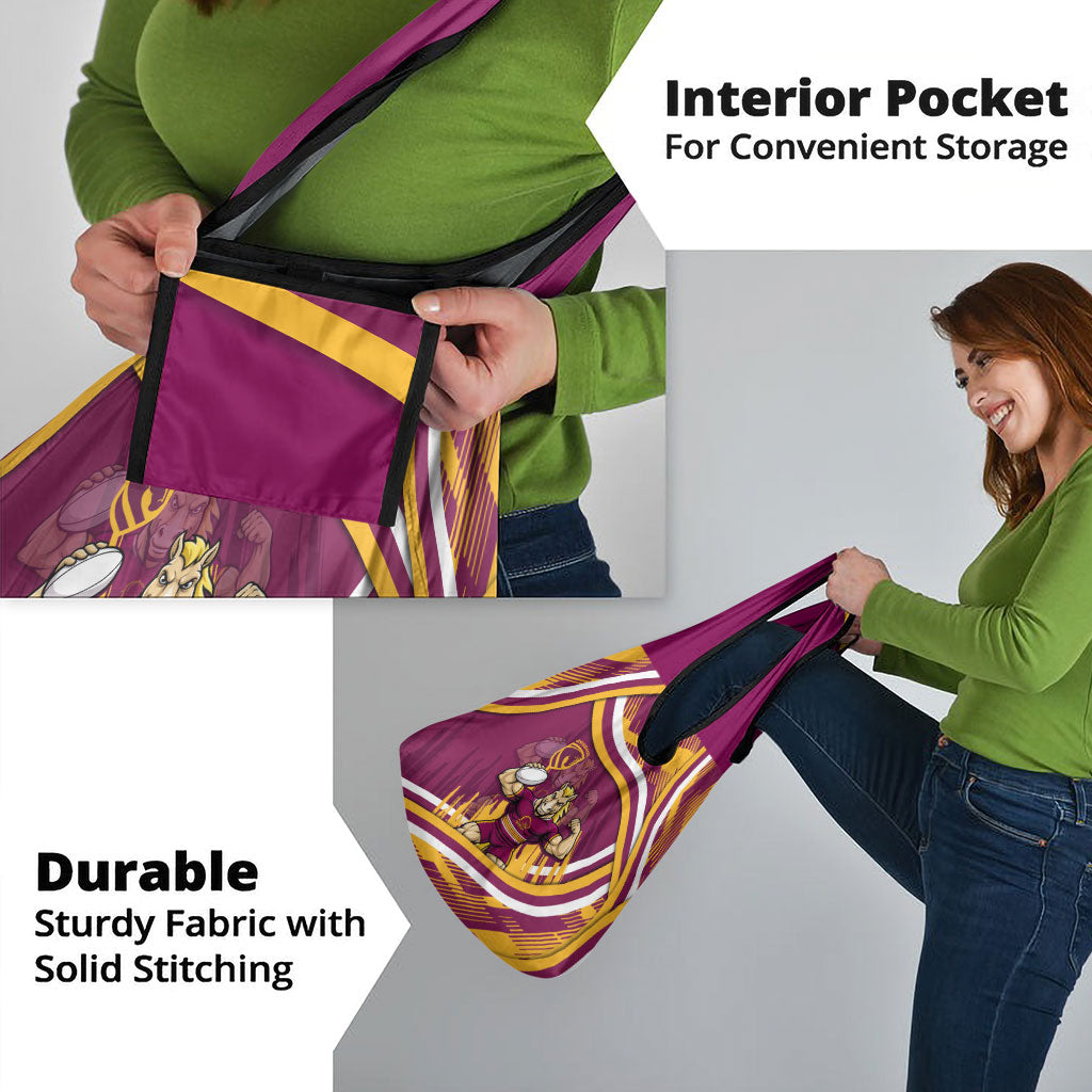 Brisbane Broncos Rugby Mascot Grocery Bag Fierce Athlete Graphic in Sports Style