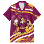 Brisbane Broncos Rugby Mascot Hawaiian Shirt Fierce Athlete Graphic in Sports Style