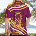 Brisbane Broncos Rugby Mascot Hawaiian Shirt Fierce Athlete Graphic in Sports Style