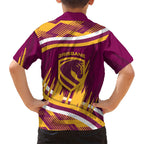 Brisbane Broncos Rugby Mascot Hawaiian Shirt Fierce Athlete Graphic in Sports Style