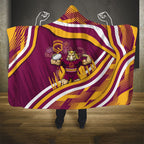 Brisbane Broncos Rugby Mascot Hooded Blanket Fierce Athlete Graphic in Sports Style