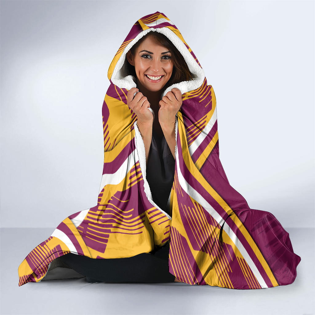 Brisbane Broncos Rugby Mascot Hooded Blanket Fierce Athlete Graphic in Sports Style