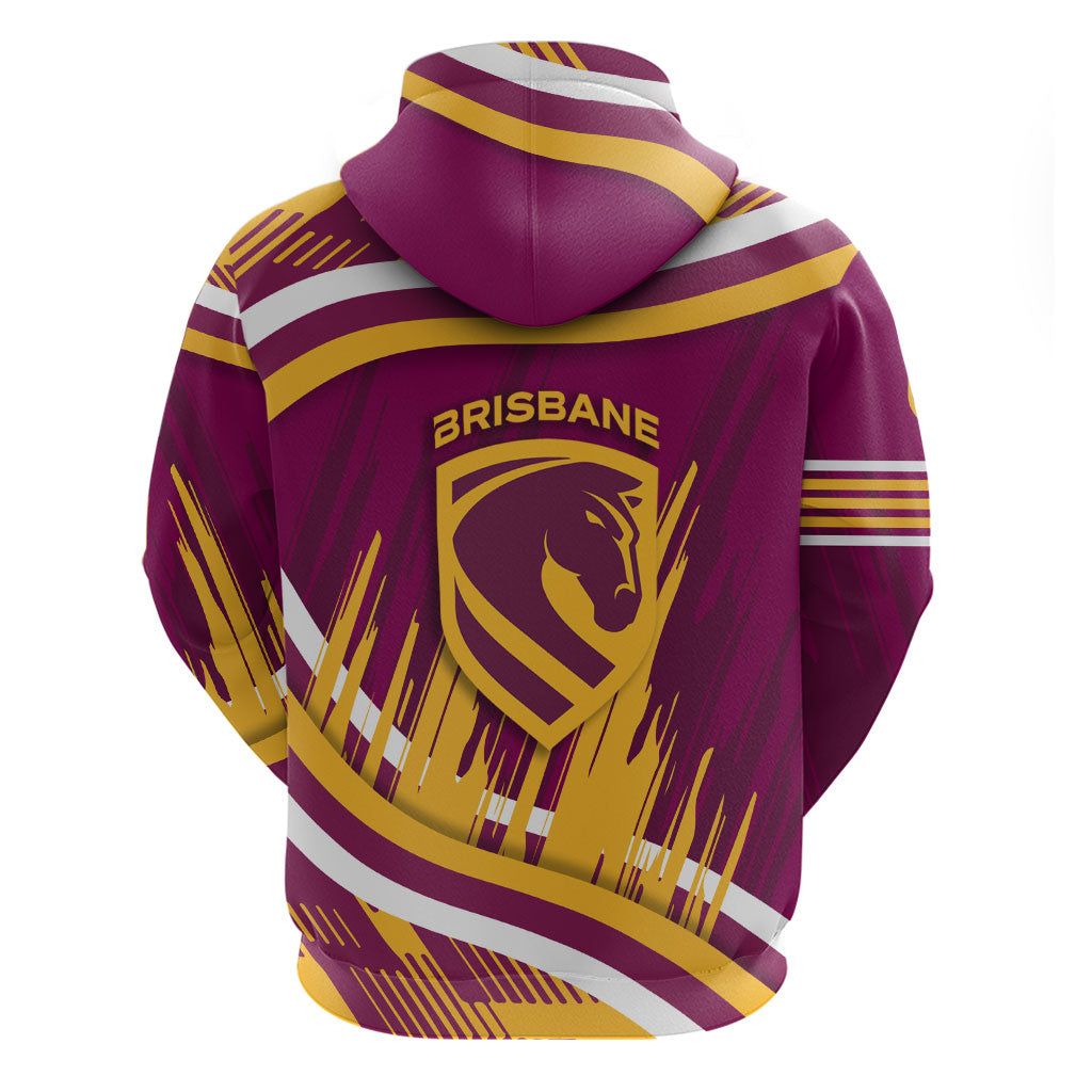 Brisbane Broncos Rugby Mascot Hoodie Fierce Athlete Graphic in Sports Style