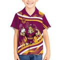 Brisbane Broncos Rugby Mascot Kid Hawaiian Shirt Fierce Athlete Graphic in Sports Style