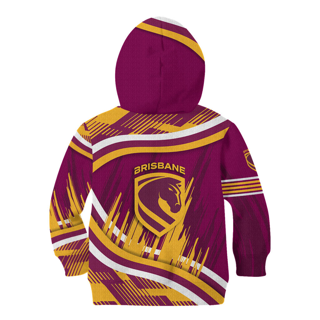 Brisbane Broncos Rugby Mascot Kid Hoodie Fierce Athlete Graphic in Sports Style