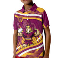 Brisbane Broncos Rugby Mascot Kid Polo Shirt Fierce Athlete Graphic in Sports Style