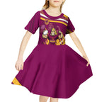 Brisbane Broncos Rugby Mascot Kid Short Sleeve Dress Fierce Athlete Graphic in Sports Style