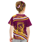 Brisbane Broncos Rugby Mascot Kid T Shirt Fierce Athlete Graphic in Sports Style