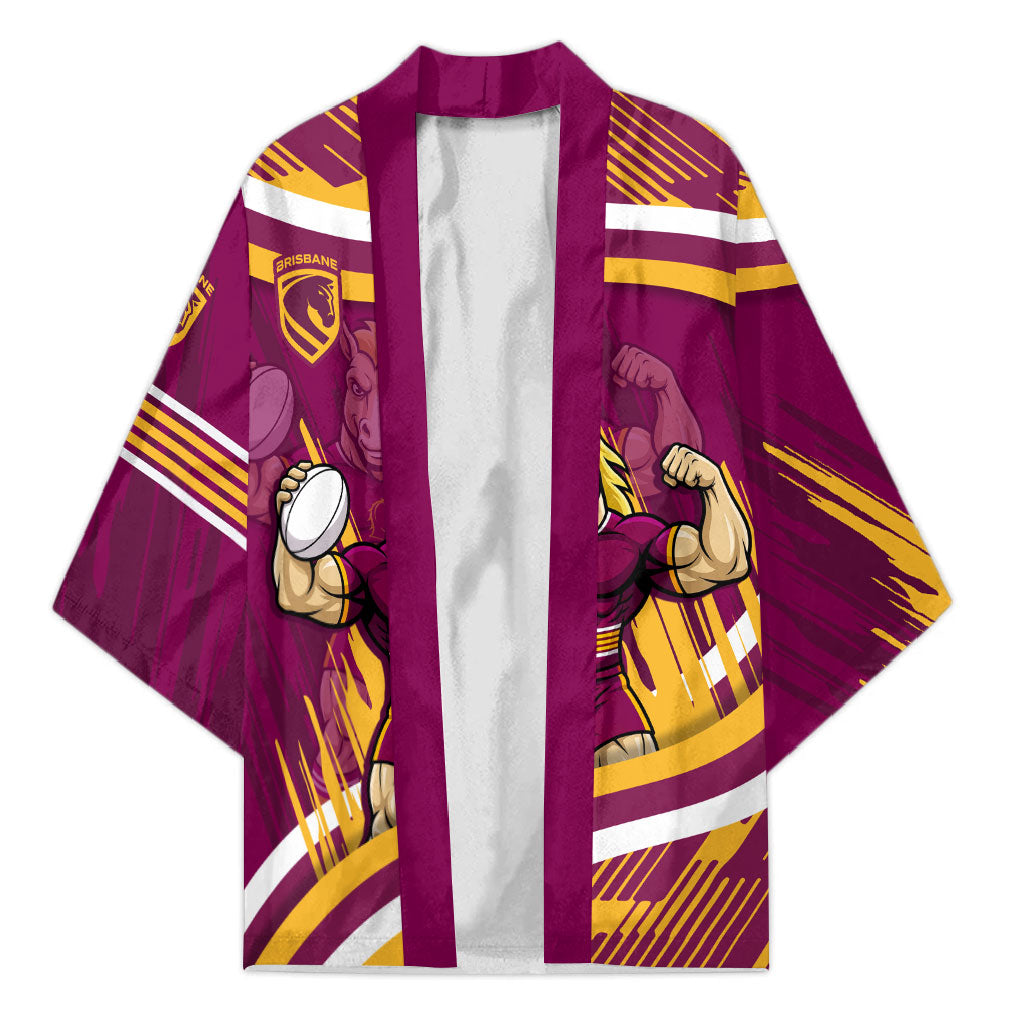 Brisbane Broncos Rugby Mascot Kimono Fierce Athlete Graphic in Sports Style