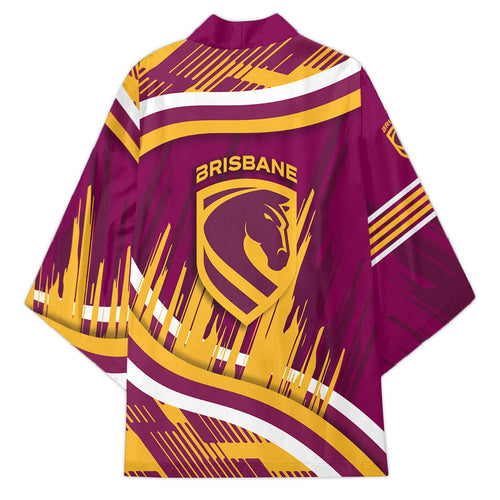 Brisbane Broncos Rugby Mascot Kimono Fierce Athlete Graphic in Sports Style