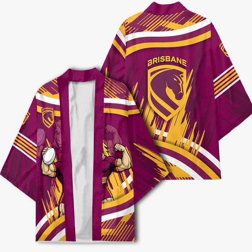 Brisbane Broncos Rugby Mascot Kimono Fierce Athlete Graphic in Sports Style