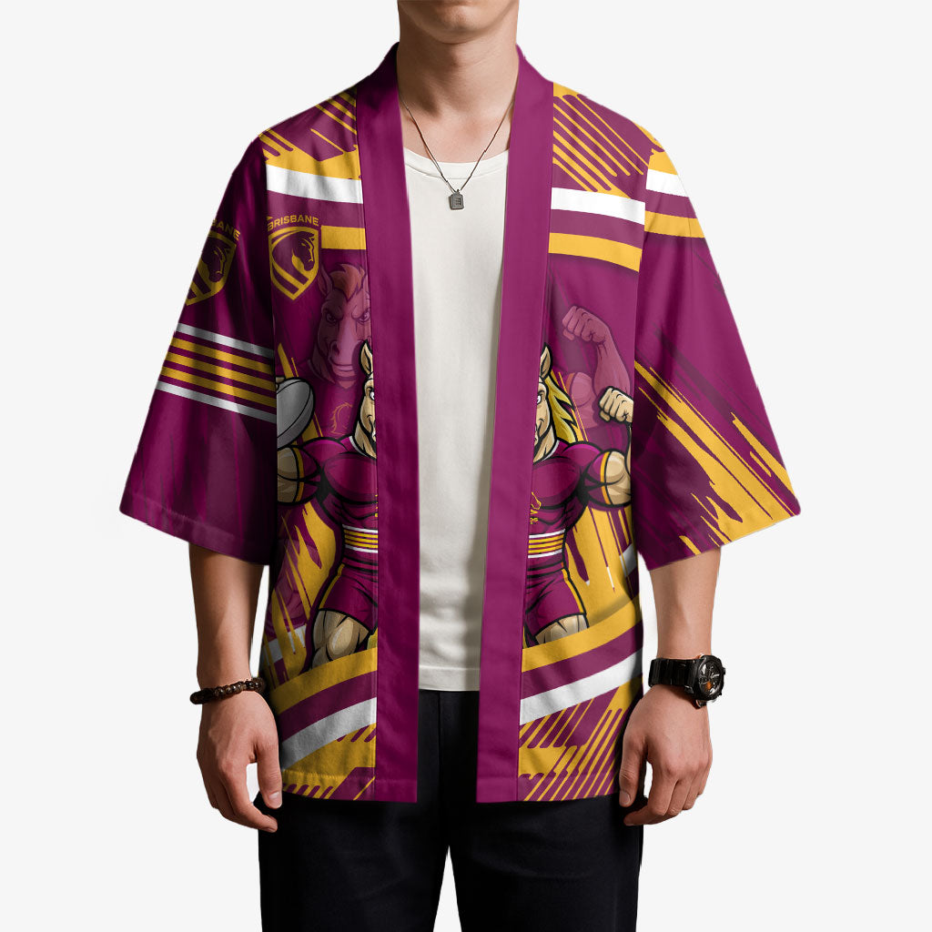 Brisbane Broncos Rugby Mascot Kimono Fierce Athlete Graphic in Sports Style