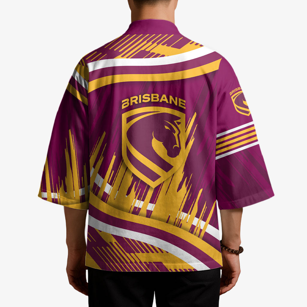 Brisbane Broncos Rugby Mascot Kimono Fierce Athlete Graphic in Sports Style