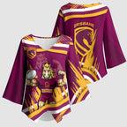Brisbane Broncos Rugby Mascot Kimono Sleeve Blouse Fierce Athlete Graphic in Sports Style