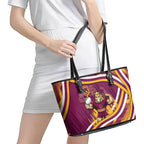 Brisbane Broncos Rugby Mascot Leather Tote Bag Fierce Athlete Graphic in Sports Style
