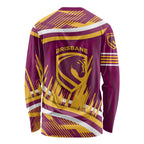 Brisbane Broncos Rugby Mascot Long Sleeve Shirt Fierce Athlete Graphic in Sports Style