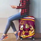 Brisbane Broncos Rugby Mascot Luggage Cover Fierce Athlete Graphic in Sports Style