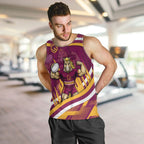 Brisbane Broncos Rugby Mascot Men Tank Top Fierce Athlete Graphic in Sports Style