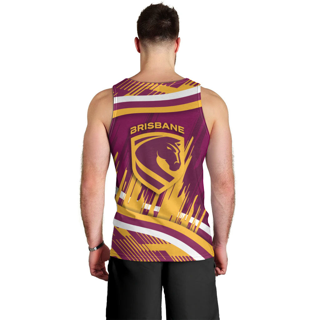 Brisbane Broncos Rugby Mascot Men Tank Top Fierce Athlete Graphic in Sports Style