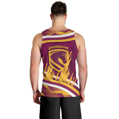 Brisbane Broncos Rugby Mascot Men Tank Top Fierce Athlete Graphic in Sports Style