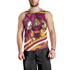 Brisbane Broncos Rugby Mascot Men Tank Top Fierce Athlete Graphic in Sports Style
